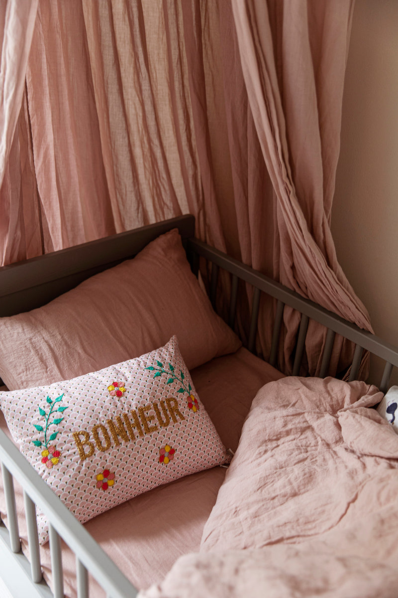 Linnen dekbedovertrek soft rose - Lis Labels