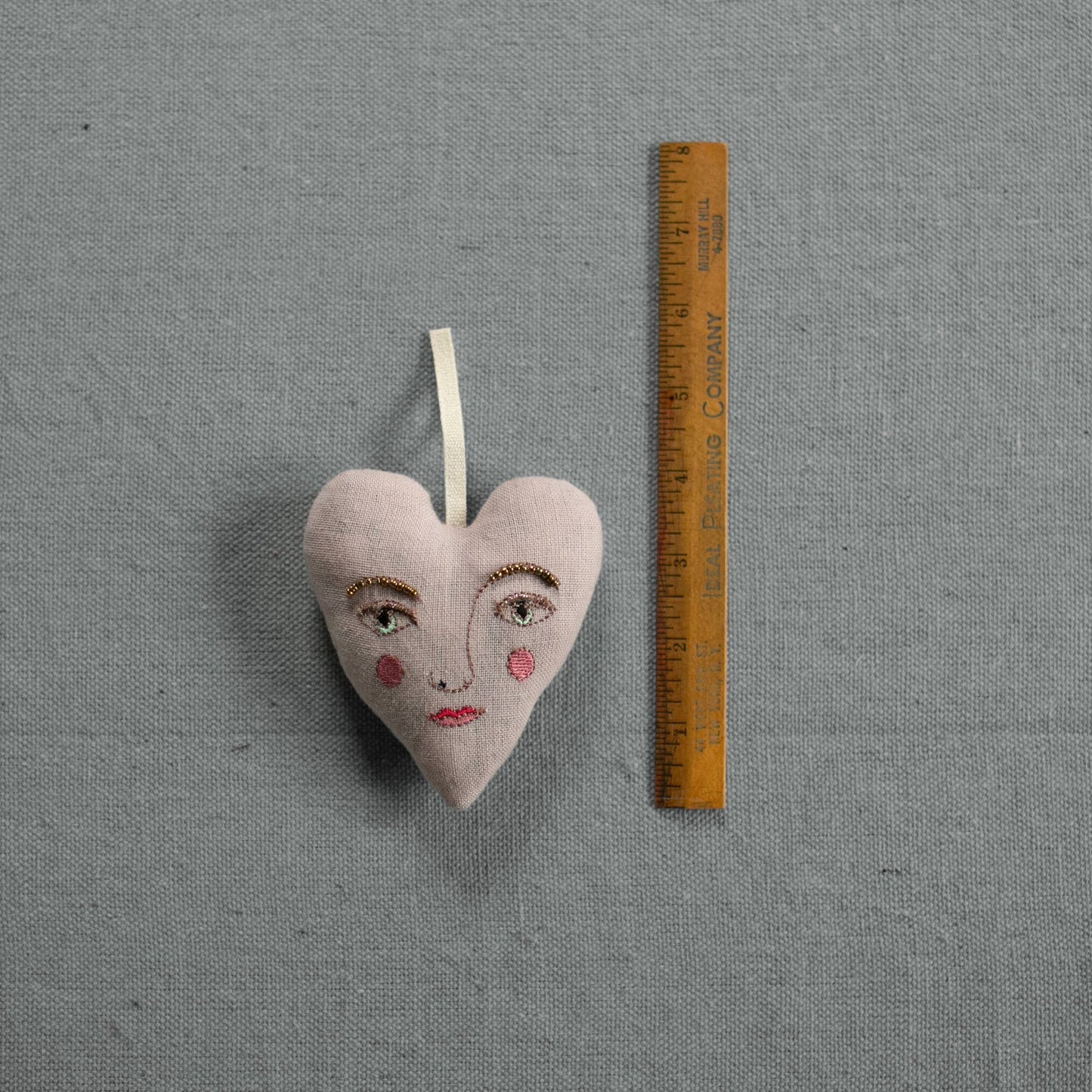 Ornament hart, lavendel en katoen