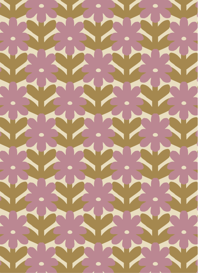 Behang Atelier Chien Vintage Bloemen lila