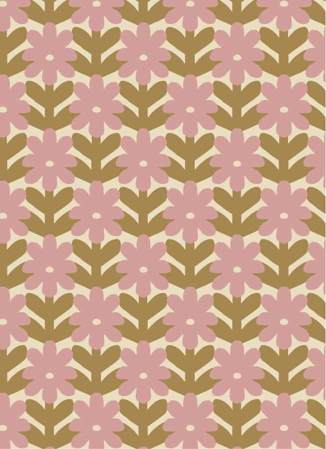 Behang Atelier Chien vintage bloemen roze
