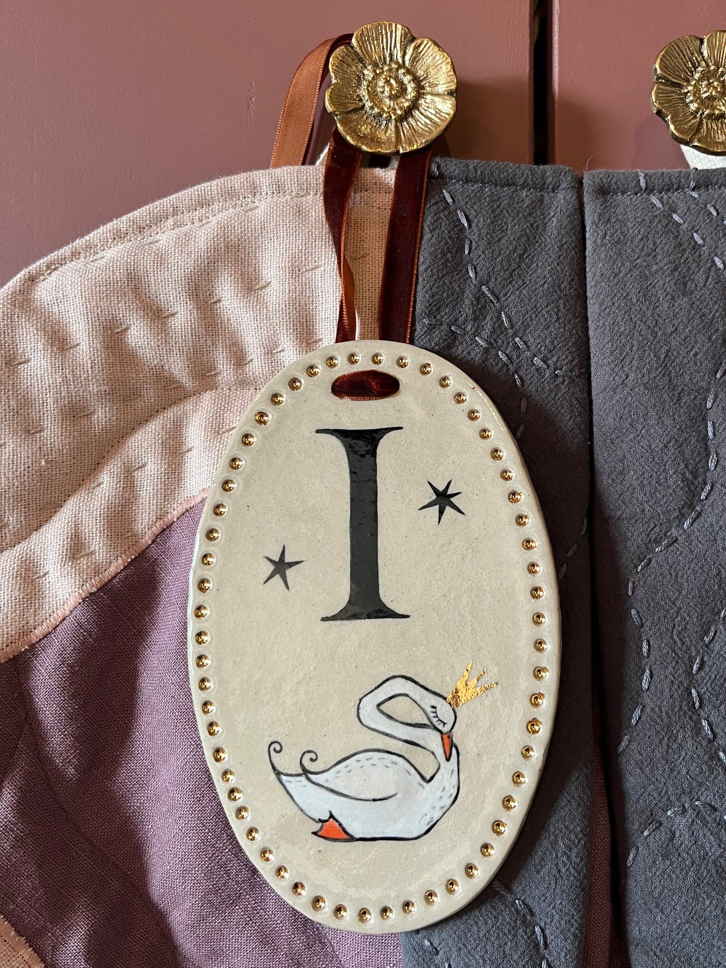 Initiaal bordje goud accent