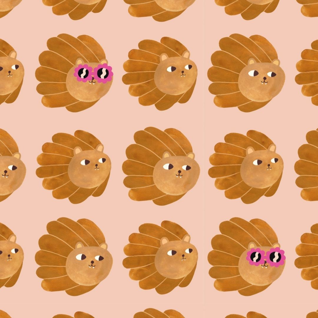 Kinderbehang Meet me at the Wall - Lion head - Pale Pink - Aniek Bartels