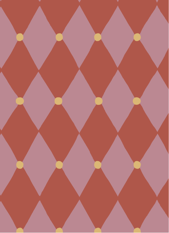Behang Atelier Chien Harlekijn Roze Rood