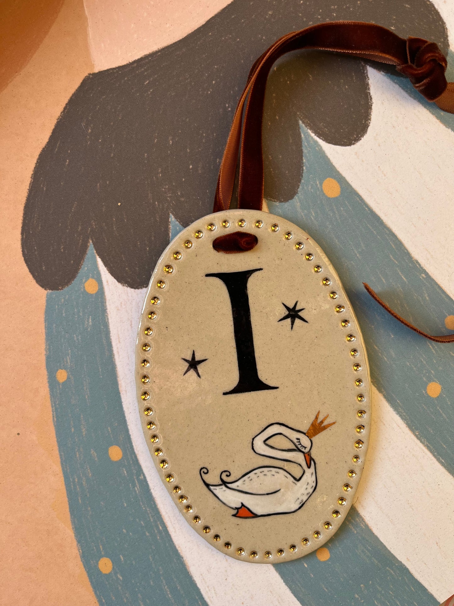 Initiaal bordje goud accent