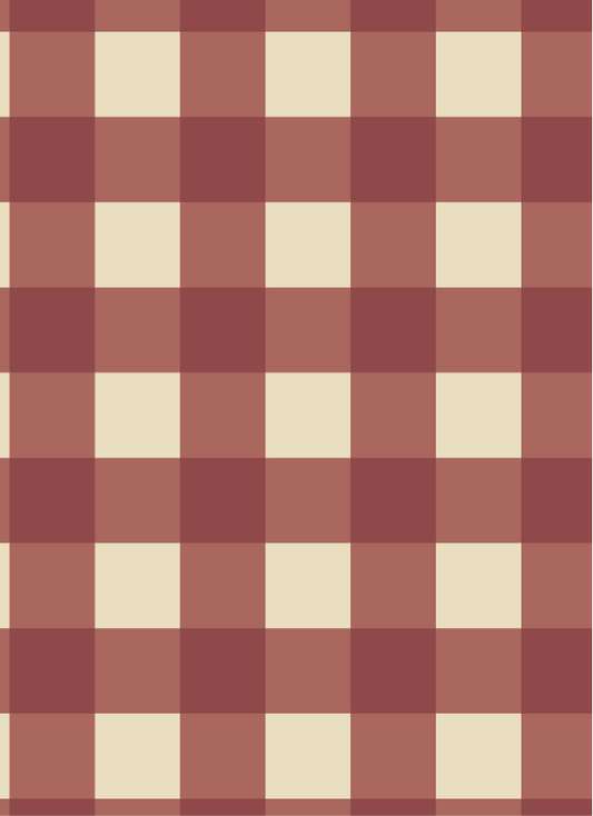 Behang Atelier Chien Gingham ruiten wijnrood