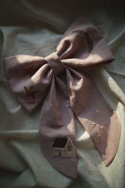 Linnen " het Kleijne droomhuis" strik