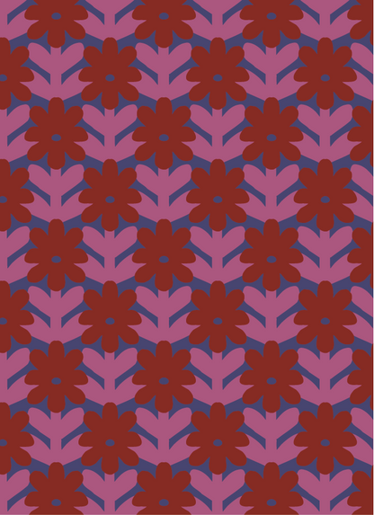 Behang Atelier Chien Vintage bloemen roze blauw