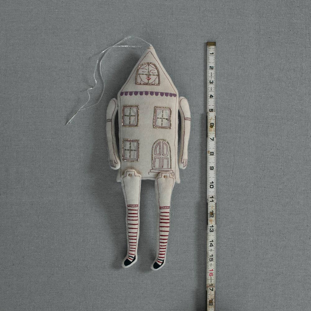 Poppenhuis, Katoenen Wandkleed, Geborduurd