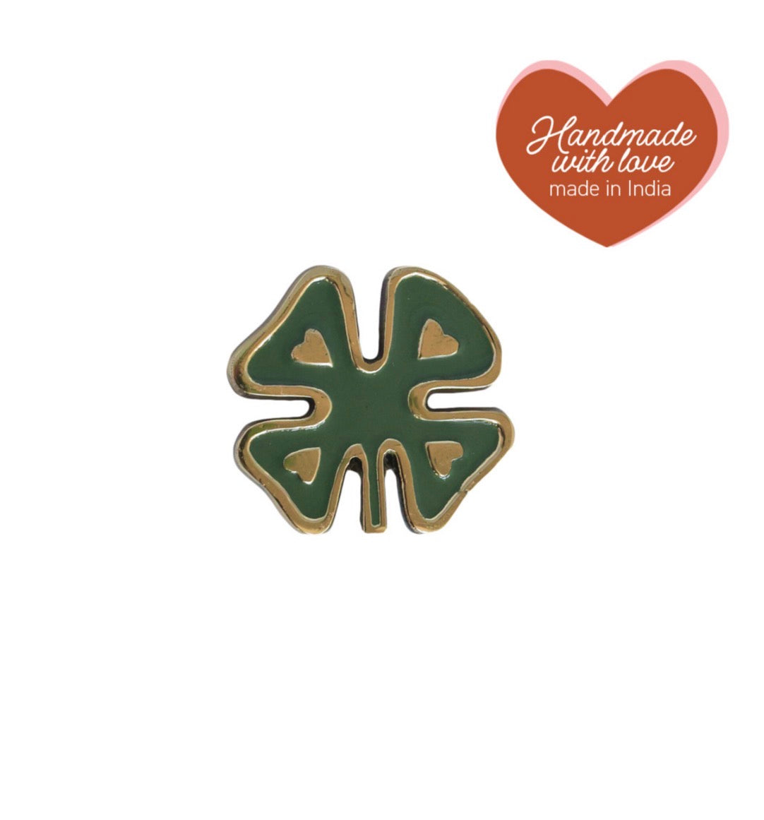 Deurknop messing lucky klaver