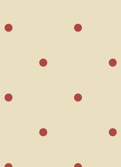 Atelier Chien Polkadot mini wijnrood vliesbehang stippenpatroon kinderkamer