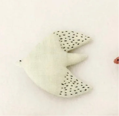 mintgroene stoffen vogel wanddecoratie