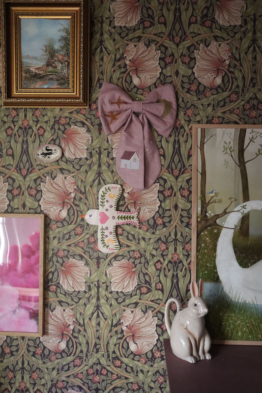 Linnen " het Kleijne droomhuis" strik