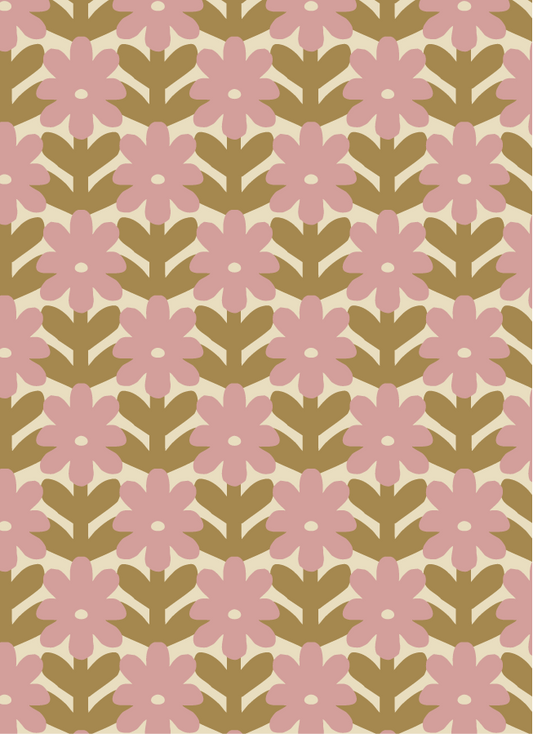 Behang Atelier Chien vintage bloemen roze
