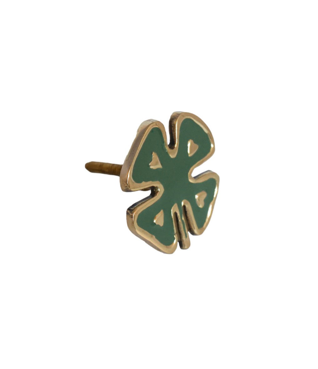 Deurknop messing lucky klaver