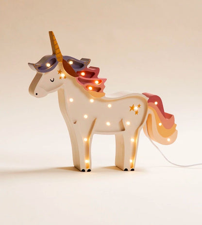 roomGAGA houten eenhoorn lamp lila handgemaakt duurzaam kinderkamer nachtlampje