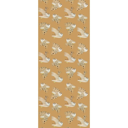 Behangstaal Meet me at the Wall - Owl - Dusty Yellow - Aniek Bartels