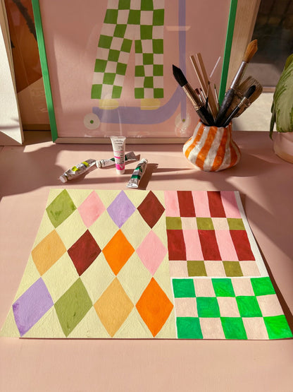 Kinderbehang Meet me at the Wall - Harlequin multicolor - Aniek Bartels