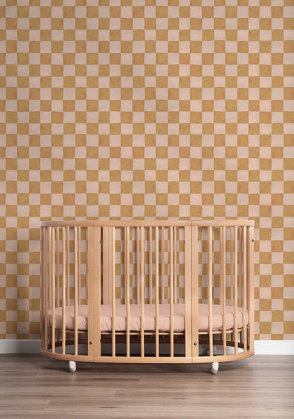 Behangstaal Meet me at the Wall - Square blocks sand - Aniek Bartels