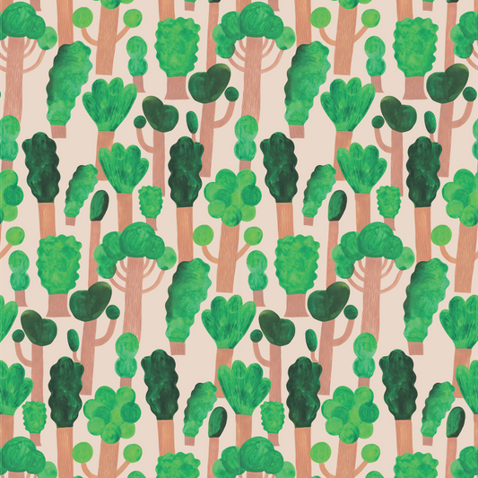 Behangstaal Meet me at the Wall - Trees - Pale pink - Aniek Bartels