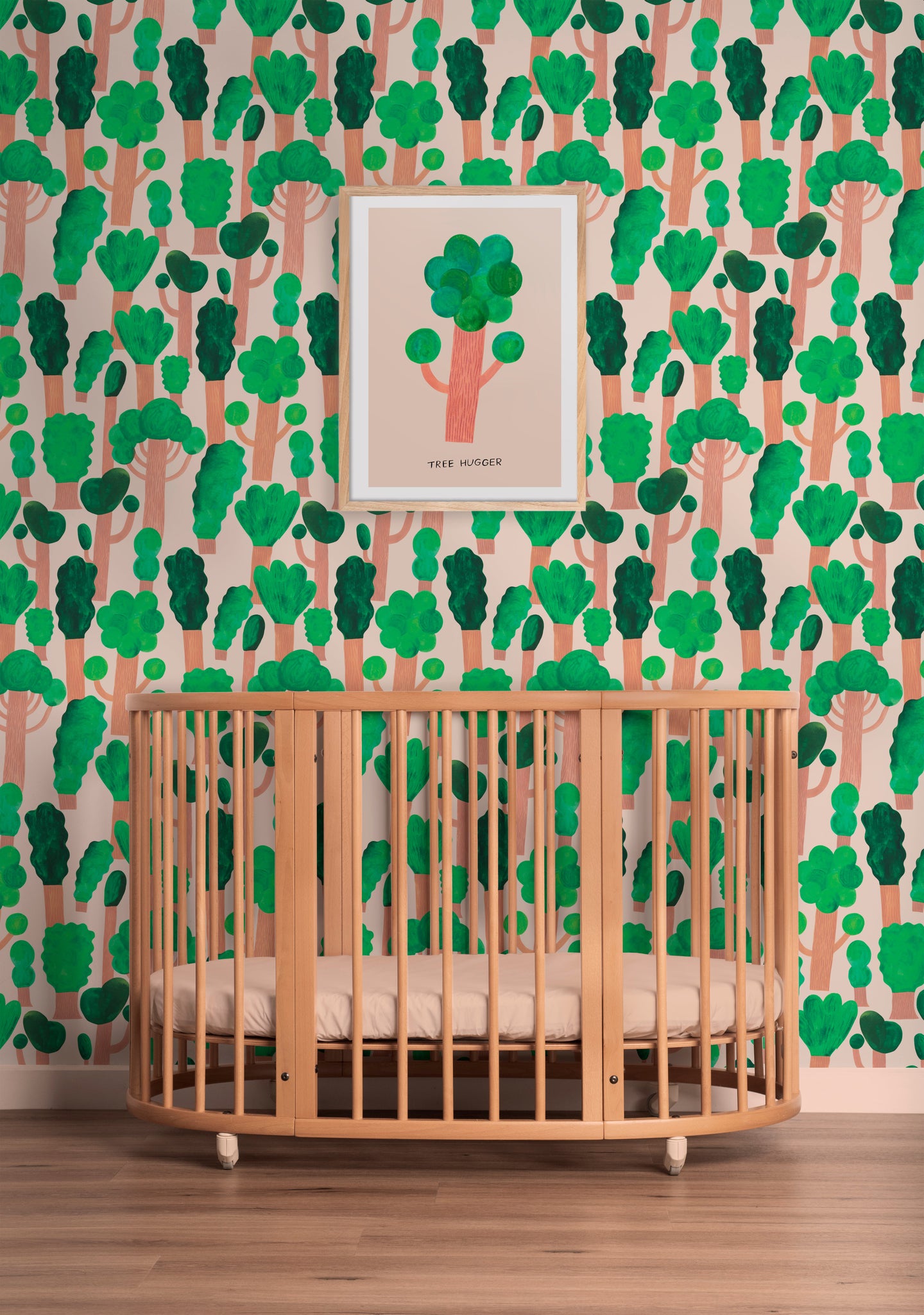 Behangstaal Meet me at the Wall - Trees - Pale pink - Aniek Bartels