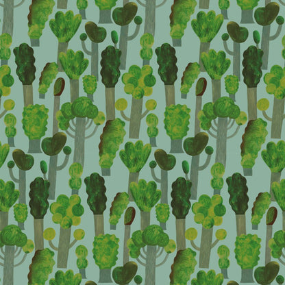 Kinderbehang Meet me at the Wall - Trees - Sky Blue - Aniek Bartels