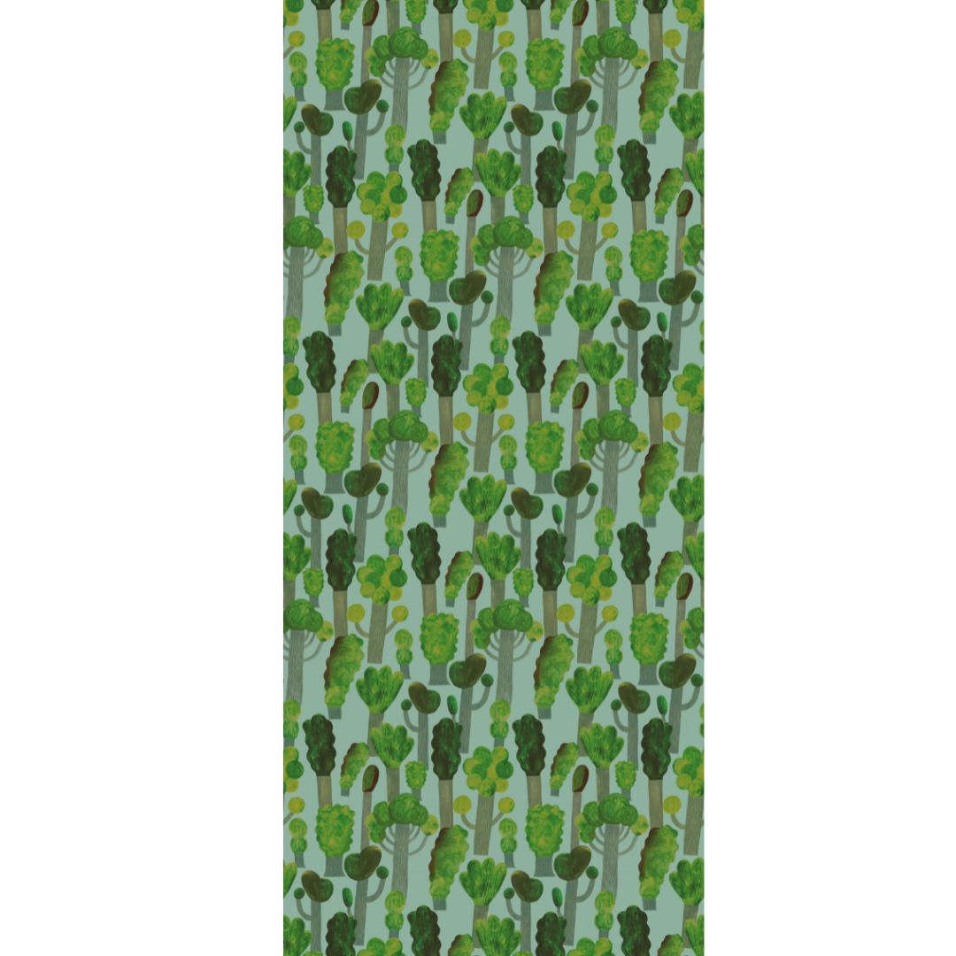 Kinderbehang Meet me at the Wall - Trees - Sky Blue - Aniek Bartels