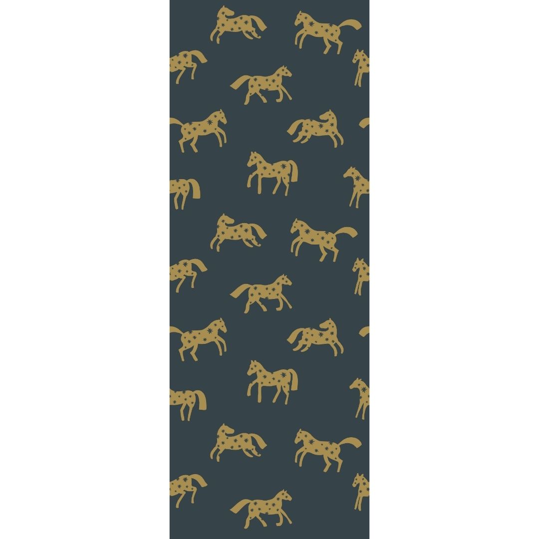 Behangstaal Meet me at the Wall - Magic Horses - Night Blue - Joëlle Wehkamp