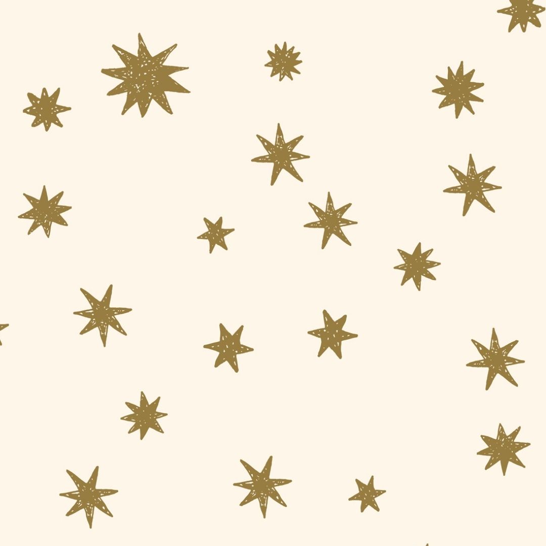 Kinderbehang Meet me at the Wall - Starry Night - Creme & Kaki - Joëlle Wehkamp