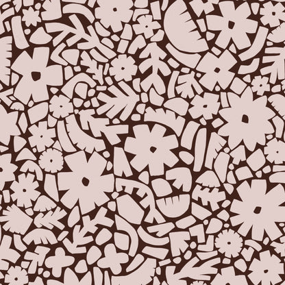 Behang Meet Me at the Wall -  Flowerfield Brown - Naturel Noord