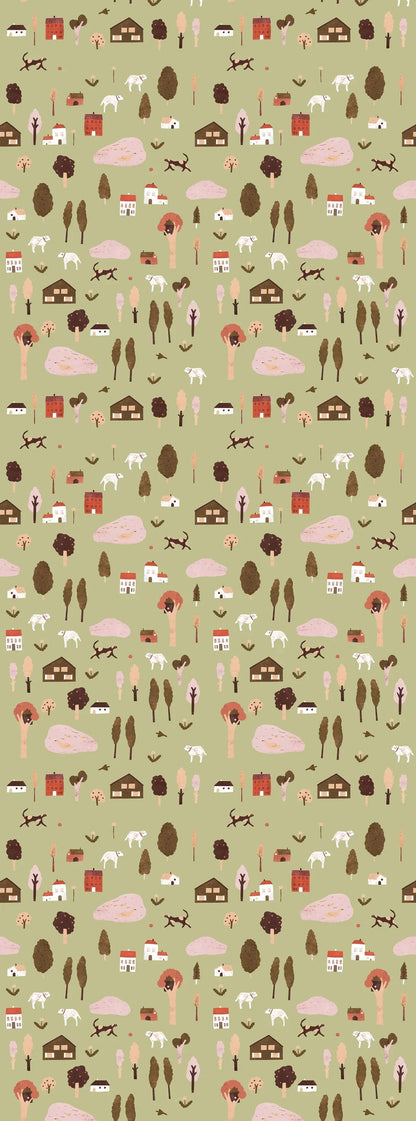 Behangstaal Meet Me at the Wall - Village Olive - Lotte Dirks