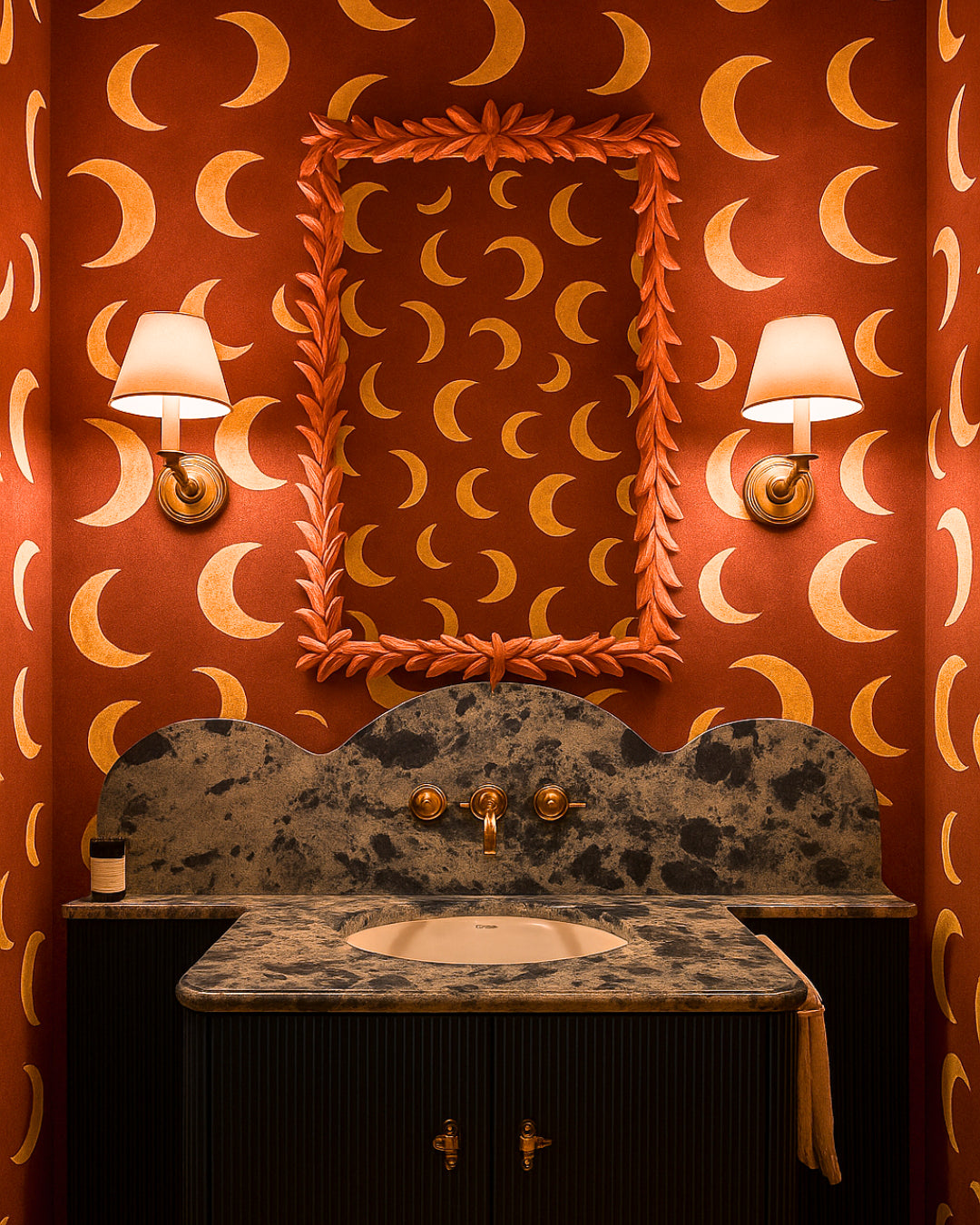 Behangstaal Meet Me at the Wall - Moon Rhubarb - Aniek Bartels