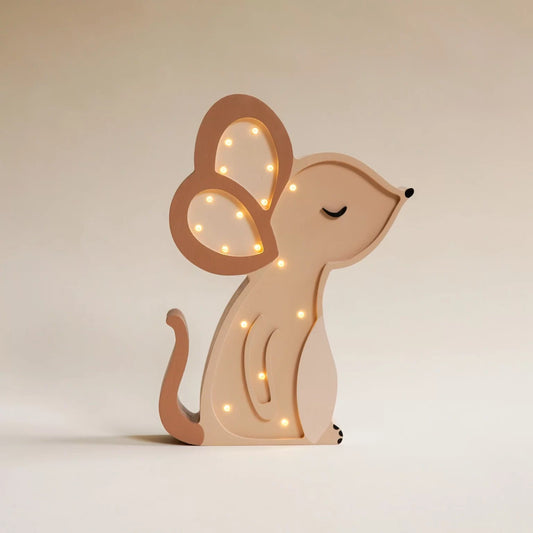 roomGAGA houten muis lamp handgemaakt duurzaam detailopname